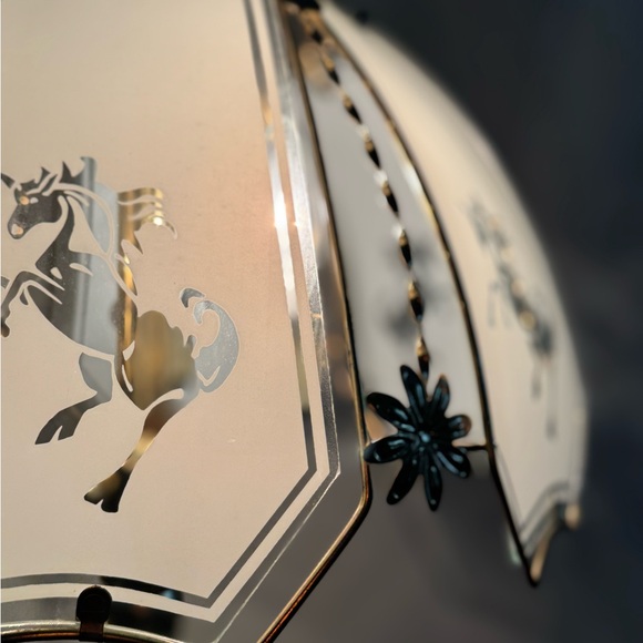 Vintage Etched Glass Unicorn Lamp | 3-Way Touch | 80s Fantasy Home Decor - Picture 6 of 10